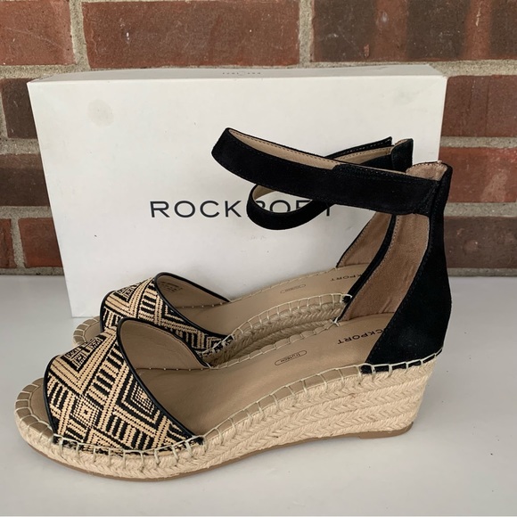 Rockport Womens Marah Ankle Strap wedge espadrille sandals US 9.5 W wide width - Picture 7 of 11